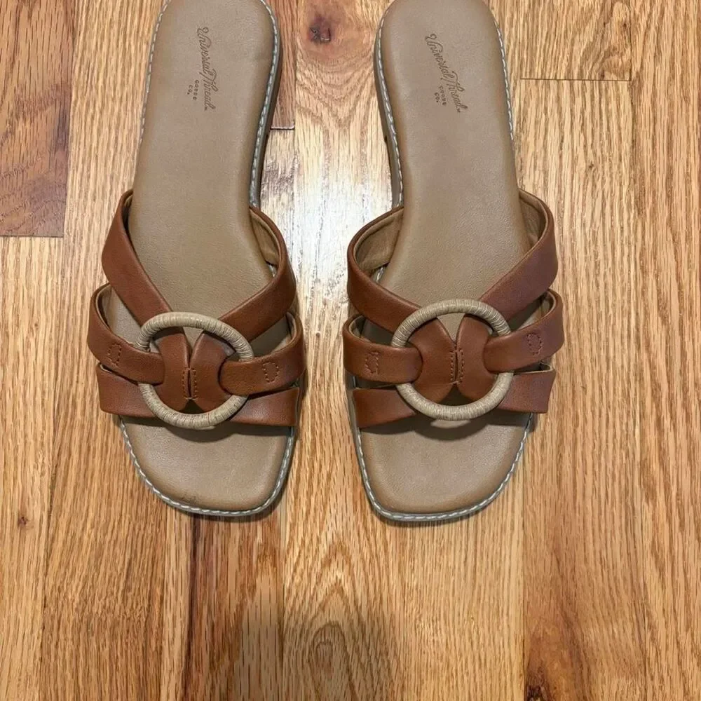 Universal-thread Women's Brown and Tan Sandals